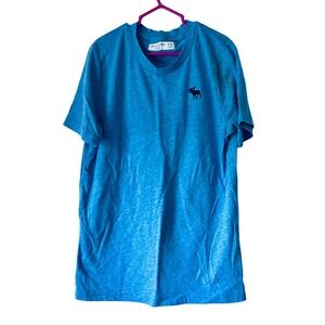 Abercrombie Kids Boys Blue Graphic‎ Logo T-Shirt Top Size 9/10